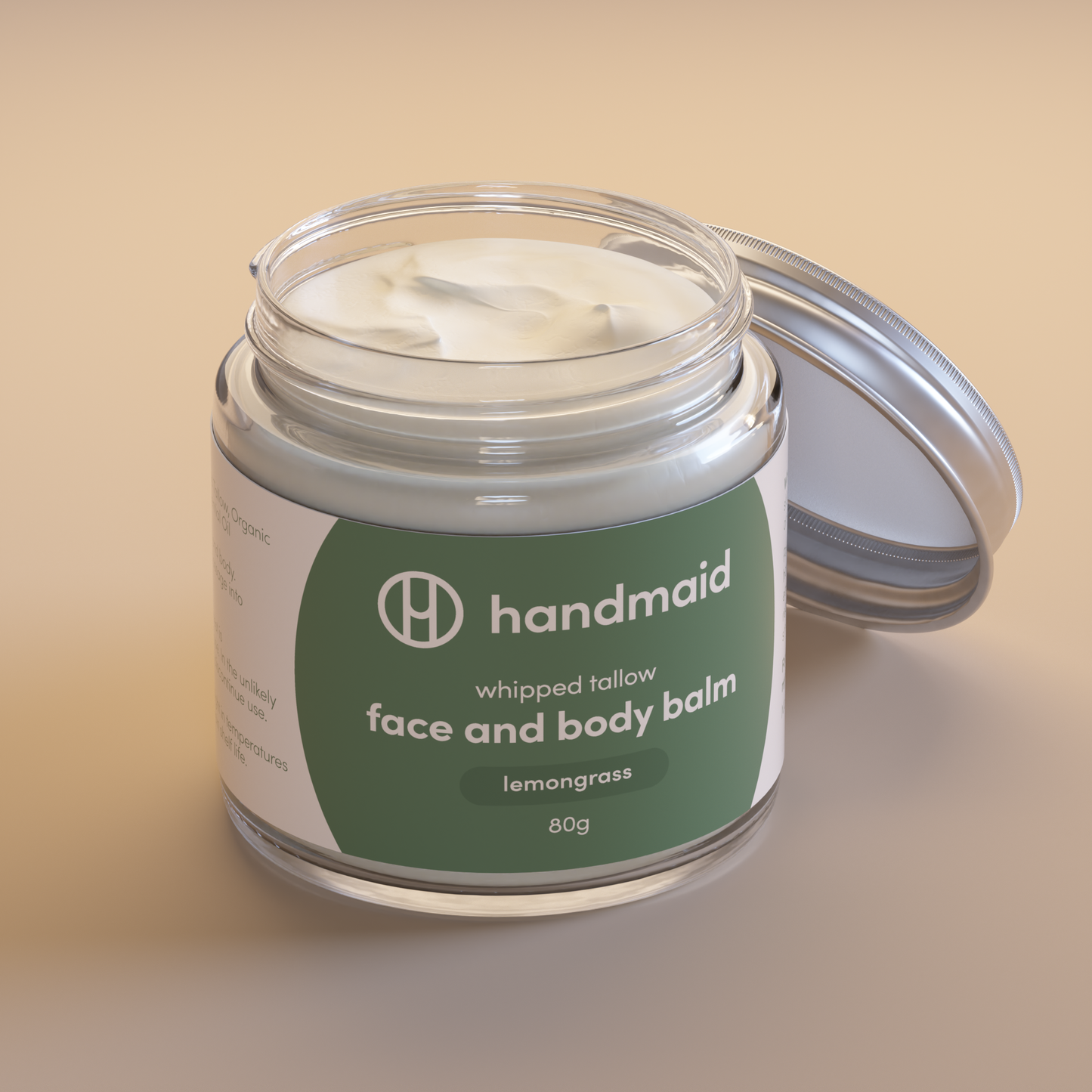 whipped tallow face and body balm lemongrass