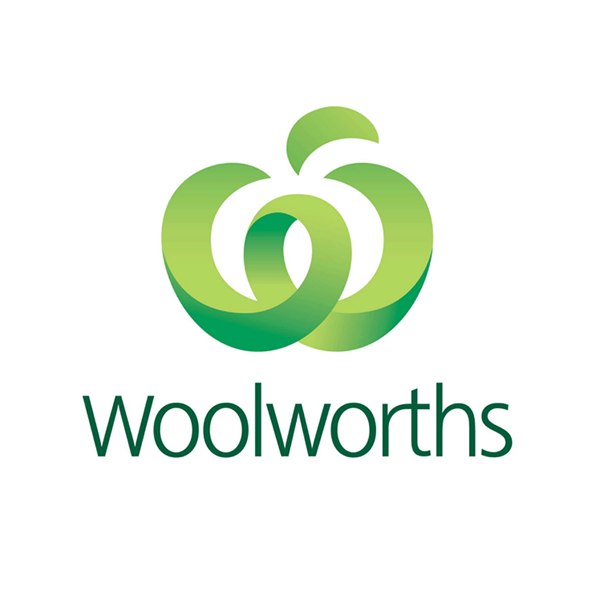 Woolworths logo with green interlocking circles and text on a white background